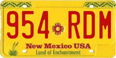 NM license plate 954RDM