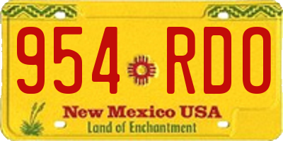 NM license plate 954RDO