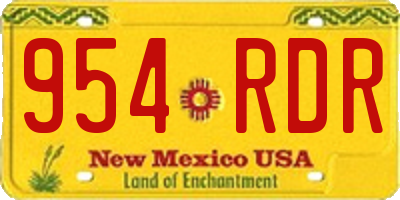 NM license plate 954RDR