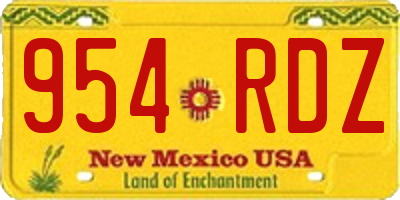 NM license plate 954RDZ