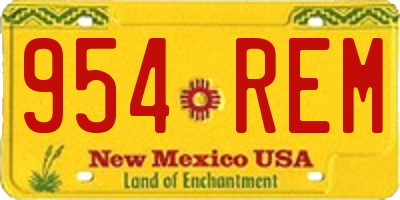 NM license plate 954REM