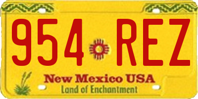 NM license plate 954REZ