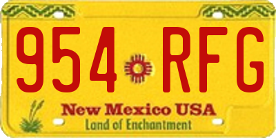 NM license plate 954RFG