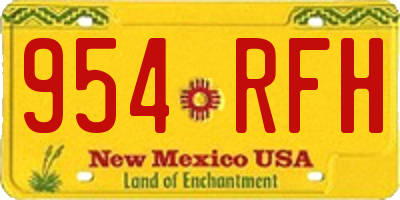 NM license plate 954RFH