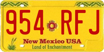 NM license plate 954RFJ