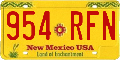 NM license plate 954RFN