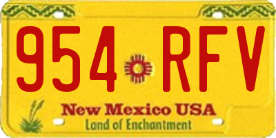 NM license plate 954RFV
