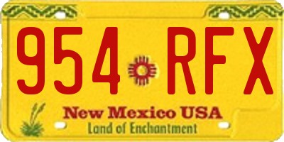 NM license plate 954RFX