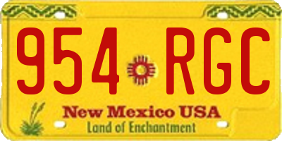 NM license plate 954RGC