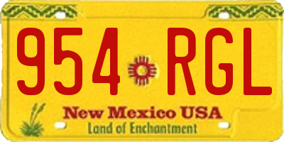 NM license plate 954RGL