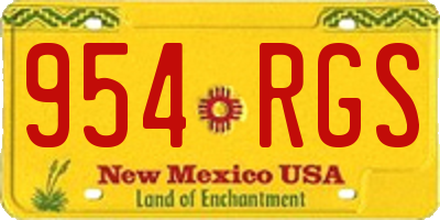 NM license plate 954RGS