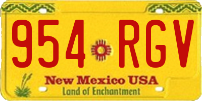 NM license plate 954RGV