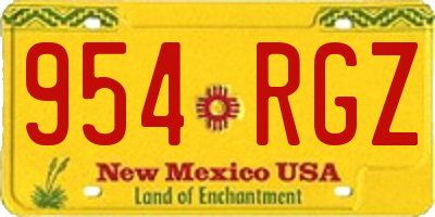 NM license plate 954RGZ