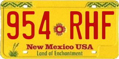 NM license plate 954RHF
