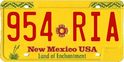 NM license plate 954RIA