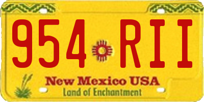 NM license plate 954RII