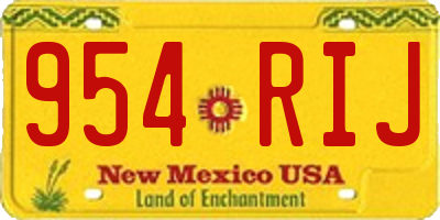 NM license plate 954RIJ