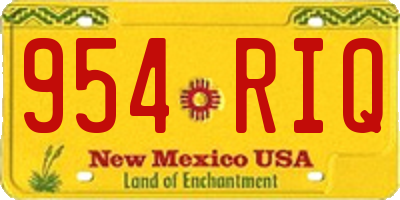 NM license plate 954RIQ
