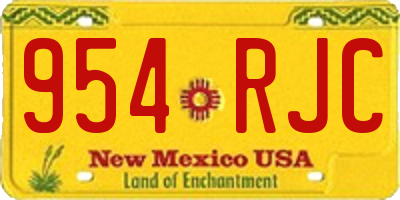 NM license plate 954RJC