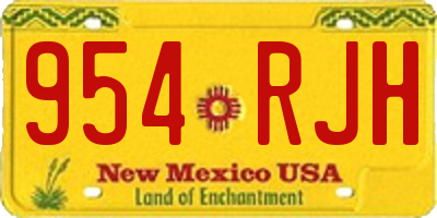 NM license plate 954RJH