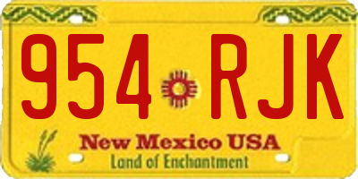 NM license plate 954RJK