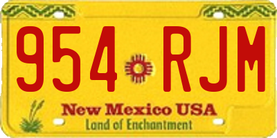 NM license plate 954RJM