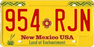 NM license plate 954RJN