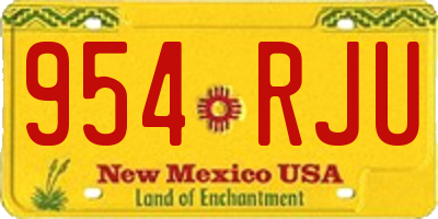 NM license plate 954RJU