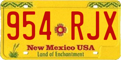 NM license plate 954RJX