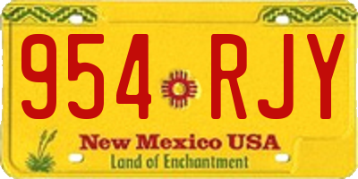 NM license plate 954RJY