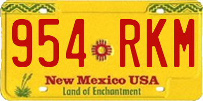 NM license plate 954RKM
