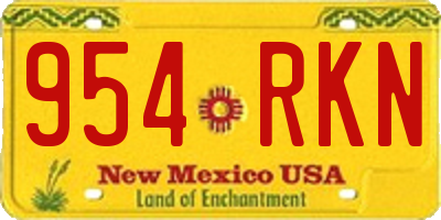 NM license plate 954RKN
