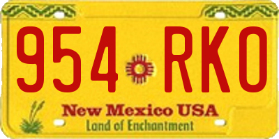 NM license plate 954RKO