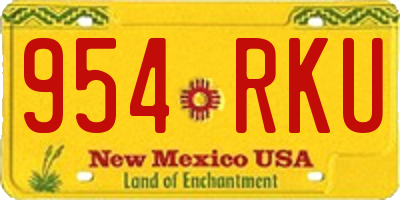 NM license plate 954RKU