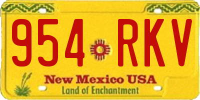 NM license plate 954RKV