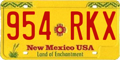 NM license plate 954RKX