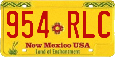 NM license plate 954RLC