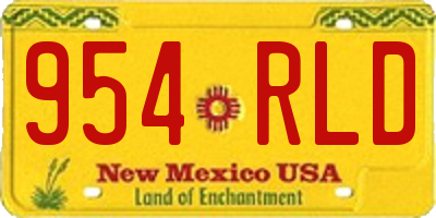 NM license plate 954RLD
