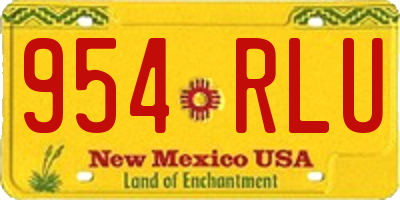 NM license plate 954RLU