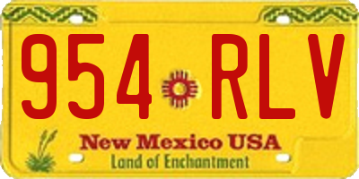 NM license plate 954RLV
