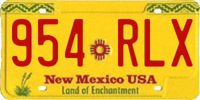 NM license plate 954RLX