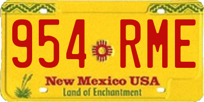 NM license plate 954RME