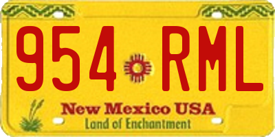 NM license plate 954RML