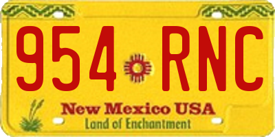 NM license plate 954RNC