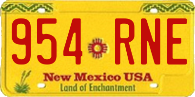 NM license plate 954RNE