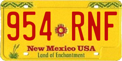 NM license plate 954RNF