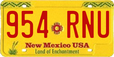 NM license plate 954RNU