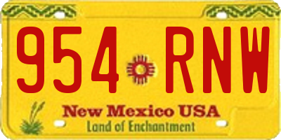 NM license plate 954RNW