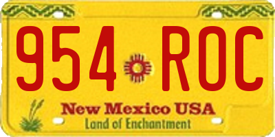 NM license plate 954ROC