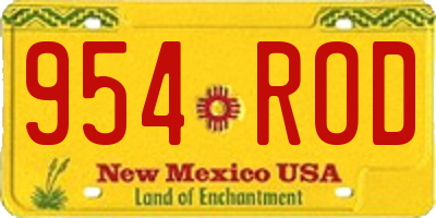 NM license plate 954ROD